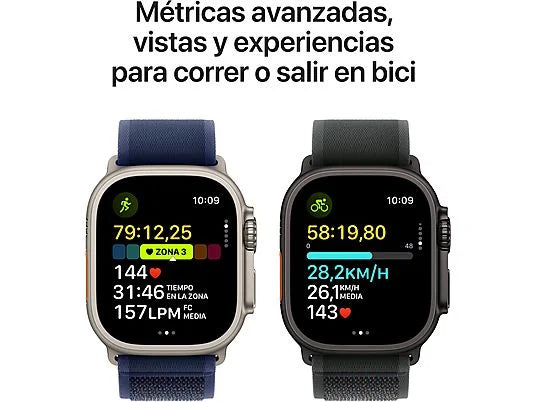 Apple Watch Ultra 2/ GPS/ Cellular/ 49mm/ Caja de Titanio/ Correa Loop Trail Verde/Gris M/L