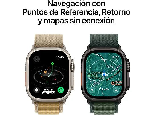 Apple Watch Ultra 2/ GPS/ Cellular/ 49mm/ Caja de Titanio/ Correa Loop Trail Verde/Gris M/L