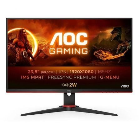 Monitor Gaming AOC 24G2SPAE/BK 23.8"/ Full HD/ 1ms/ 165Hz/ IPS/ Multimedia/ Negro