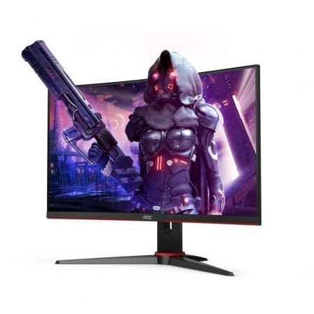 Monitor Gaming Curvo AOC C24G2AE 23.6"/ Full HD/ 1ms/ 165Hz/ VA/ Multimedia/ Negro