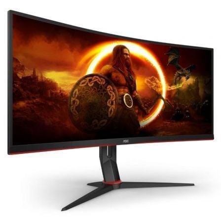 Monitor Gaming Ultrapanorámico Curvo AOC CU34G2X/BK  34"/ WQHD/ 1ms/ 144Hz/ VA/ Negro y Rojo