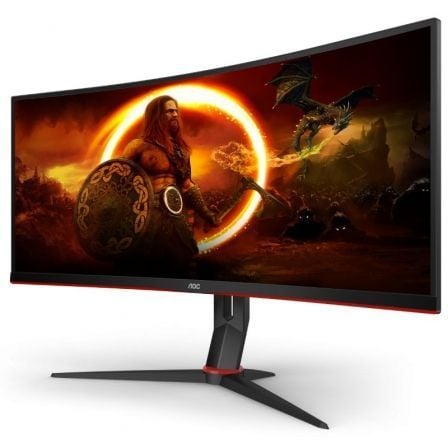 Monitor Gaming Ultrapanorámico Curvo AOC CU34G2X/BK  34"/ WQHD/ 1ms/ 144Hz/ VA/ Negro y Rojo