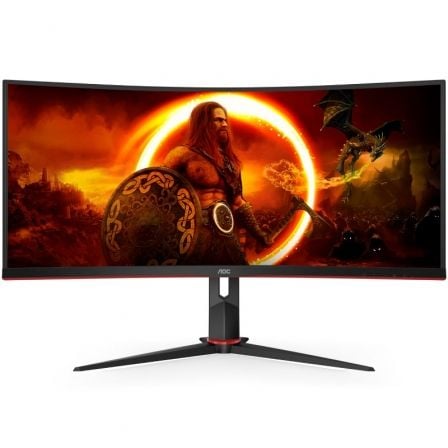 Monitor Gaming Ultraparonámico Curvo AOC CU34G2XP/BK 34"/ WQHD/ 1ms/ 180Hz/ VA/ Negro