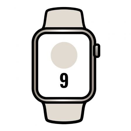 Apple Watch Series 9/ GPS/ 41mm/ Caja de Aluminio Blanco Estrella/ Correa Deportiva Blanco Estrella M/L