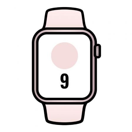 Apple Watch Series 9/ GPS/ 41mm/ Caja de Aluminio Rosa/ Correa Deportiva Rosa Claro M/L