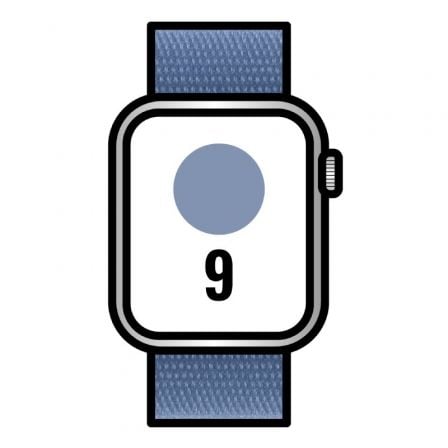 Apple Watch Series 9/ GPS/ 45mm/ Cellular/ Caja de Aluminio Plata/ Correa Deportiva Loop Azul Invierno