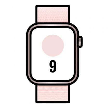 Apple Watch Series 9/ GPS/ 45mm/ Cellular/ Caja de Aluminio Rosa/ Correa Deportiva Loop Rosa Claro