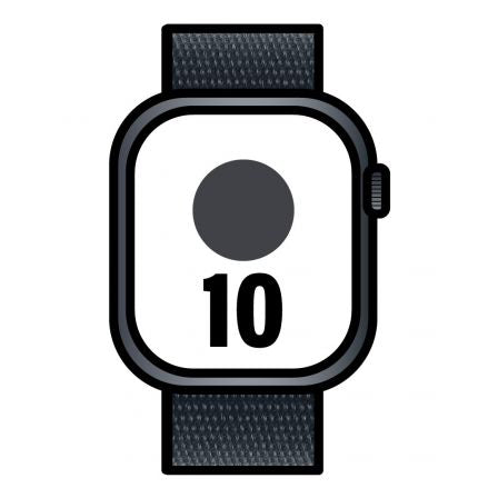 Apple Watch Series 10/ GPS/ 46mm/ Caja de Aluminio Negro Azabache / Correa Loop Deportiva Tinta