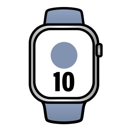 Apple Watch Series 10/ GPS/ Cellular/ 42mm/ Caja de Aluminio / Correa Deportiva Azul Denim S/M