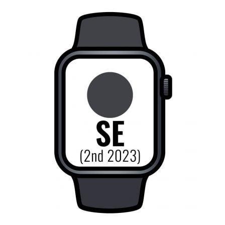 Apple Watch SE 2 Gen 2023/ GPS/ 40mm/ Caja de Aluminio Medianoche/ Correa Deportiva Medianoche M/L