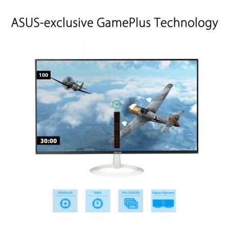 Monitor Gaming Asus VZ27EHF-W 27"/ Full HD/ 1ms/ 100Hz/ IPS/ Blanco