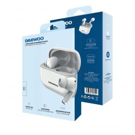 Auriculares Bluetooth Daewoo DW2002 con estuche de carga/ Autonomía 6h/ Blancos