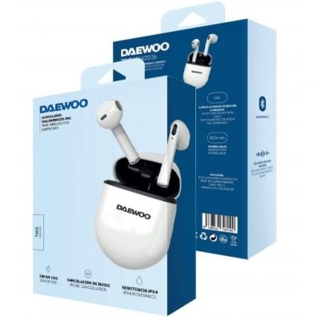 Auriculares Bluetooth Daewoo DW2006 con estuche de carga/ Autonomía 5h/ Blancos