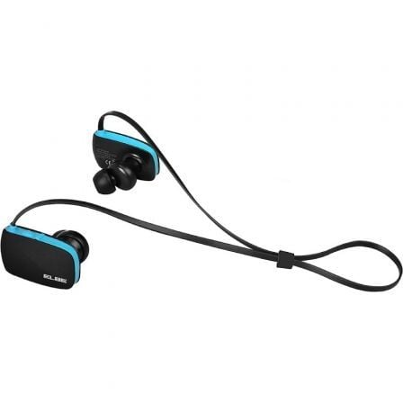 Auriculares Inalámbricos Deportivos Elbe ABT-038-DEP/ con Micrófono/ Bluetooth/ Azules y Negros