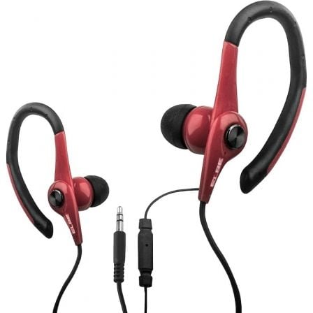 Auriculares Deportivos Elbe AU-107-MIC/ con Micrófono/ Jack 3.5/ Rojo y Negro