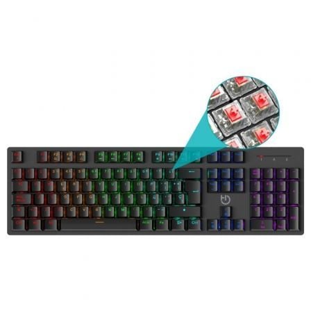 Teclado Gaming Mecánico Hiditec GK400 ARGB/ Switch Rojo