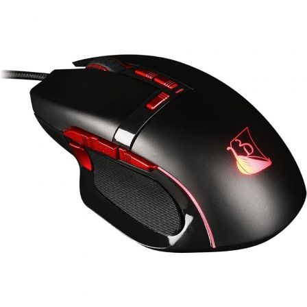 Ratón Gaming Konix Drakkar Prime Baldur/ Hasta 5000 DPI/ Negro y Rojo