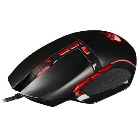 Ratón Gaming Konix Drakkar Prime Baldur/ Hasta 5000 DPI/ Negro y Rojo