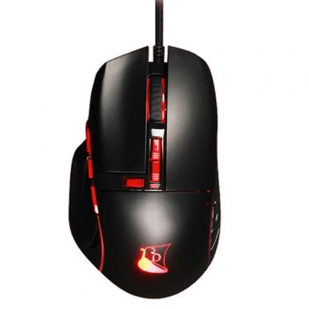 Ratón Gaming Konix Drakkar Prime Baldur/ Hasta 5000 DPI/ Negro y Rojo