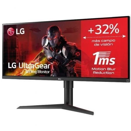 Monitor Gaming Ultrapanorámico LG 34WP65G-B 34"/ WFHD/ 1ms/ 75Hz/ IPS/ Regulable en altura/ Negro