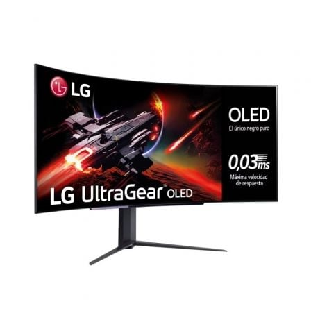 Monitor Gaming Ultrapanorámico Curvo LG UltraGear 45GR95QE-B 44.5"/ WQHD/ 0.03ms/ 240Hz/ OLED/ Regulable en altura/ Negro