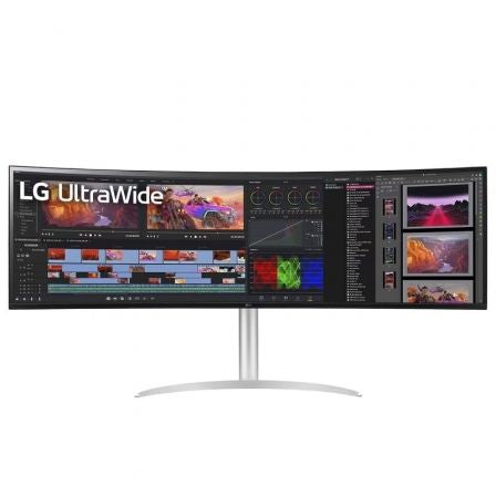 Monitor Gaming Ultrapanorámico Curvo LG UltraGear 49WQ95C-W 49"/ Dual QHD/ Multimedia/ Regulable en altura/ Blanco