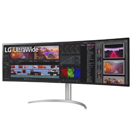 Monitor Gaming Ultrapanorámico Curvo LG UltraGear 49WQ95C-W 49"/ Dual QHD/ Multimedia/ Regulable en altura/ Blanco