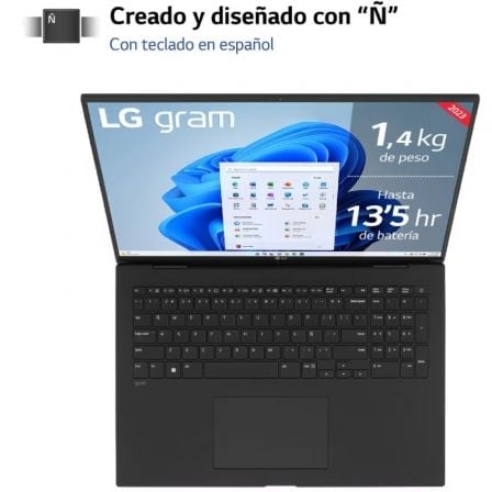 Portátil LG Gram 17Z90R-E.AD78B Intel Core i7-1360P/ 32GB/ 1TB SSD/ GeForce RTX 3050/ 17"/ Win11