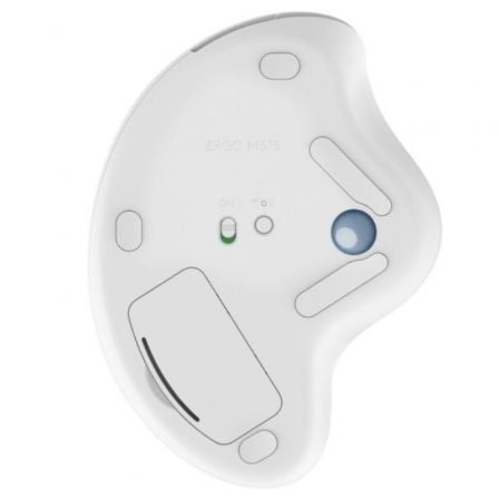 Ratón Trackball Inalámbrico por Bluetooth Logitech ERGO M575/ Hasta 2000 DPI/ Blanco Crudo