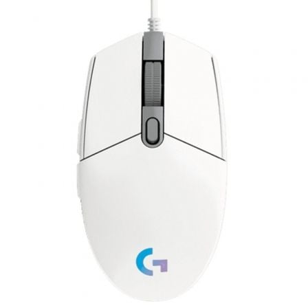 Ratón Gaming Logitech G102 Lightsync/ Hasta 8000 DPI/ Blanco