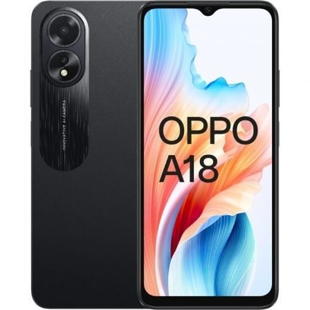 Smartphone Oppo A18 4GB/ 128GB/ 6.56"/ Negro Brillante