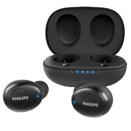 Auriculares Bluetooth Philips TAUT102BK con estuche de carga/ Autonomía 2.5h/ Negros