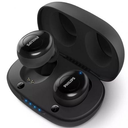 Auriculares Bluetooth Philips TAUT102BK con estuche de carga/ Autonomía 2.5h/ Negros