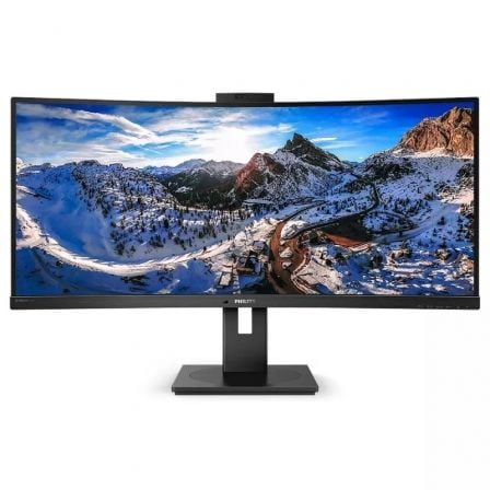 Monitor Profesional Ultrapanorámico Curvo Philips 346P1CRH 34"/ WQHD/ Webcam/ Multimedia/ Regulable en altura/ Negro