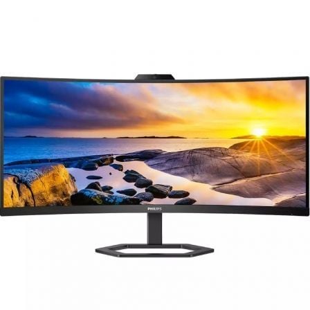 Monitor Profesional Ultrapanorámico Curvo Philips 34E1C5600HE 34"/ WQHD/ Webcam/ Multimedia/ Regulable en altura/ Negro