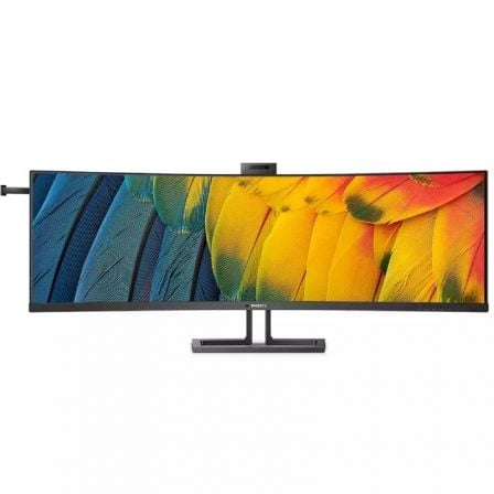 Monitor Profesional Ultraparonámico Curvo Philips 45B1U6900CH 44.5"/ Dual QHD/ Webcam/ Multimedia/ Regulable en altura/ Negro