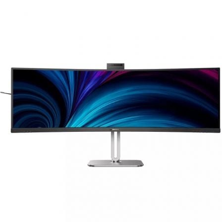 Monitor Profesional Ultraparonámico Curvo Philips 49B2U5900CH 48.8"/ Dual QHD/ Webcam/ Multimedia/ Regulable en altura/ Plata y Negro