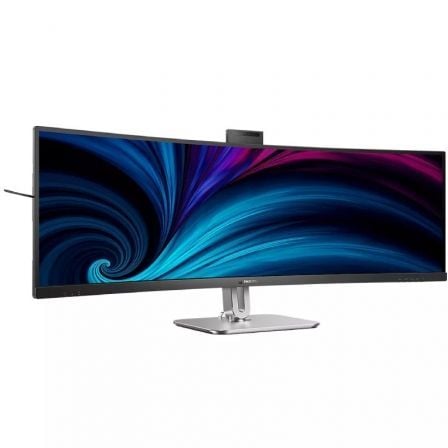 Monitor Profesional Ultraparonámico Curvo Philips 49B2U5900CH 48.8"/ Dual QHD/ Webcam/ Multimedia/ Regulable en altura/ Plata y Negro