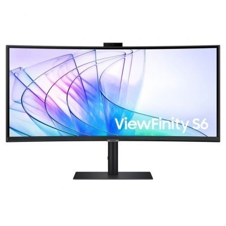 Monitor Profesional Ultraparonámico Curvo Samsung ViewFinity S6 S34C652VAU 34"/ UWQHD/ Webcam/ Multimedia/ Negro