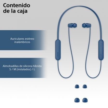 Auriculares Inalámbrico Intrauditivos Sony WI-C100/ con Micrófono/ Bluetooth/ Azules