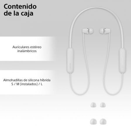 Auriculares Inalámbrico Intrauditivos Sony WI-C100/ con Micrófono/ Bluetooth/ Blancos