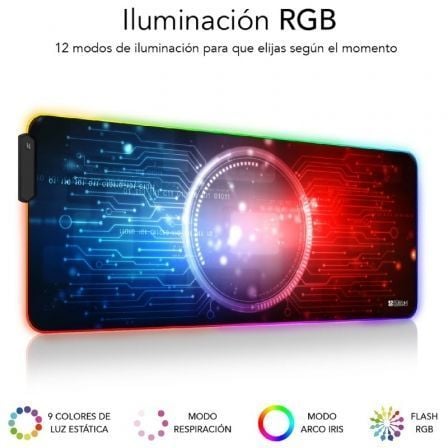 Alfombrilla Subblim SUBMP-02RGB12 LED RGB Chip XL/ 800 x 300 x 4 mm