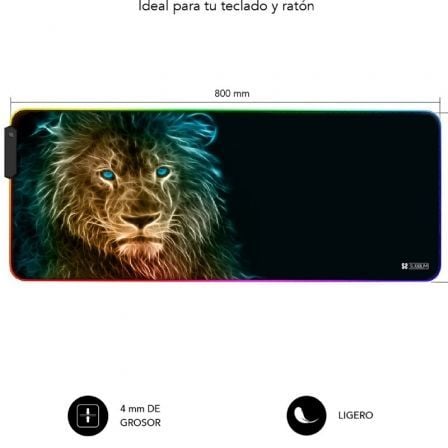 Alfombrilla Subblim SUBMP-02RGB10 LED RGB Lion XL/ 800 x 300 x 4 mm