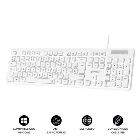 Teclado Subblim Business Slim Silencioso/ Blanco