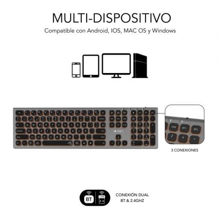 Teclado Inalámbrico Subblim Master/ Gris y Negro