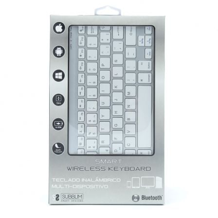 Teclado Compacto Inalámbrico por Bluetooth Subblim Smart/ Plata