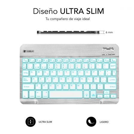 Teclado Compacto Inalámbrico por Bluetooth Subblim Smart Backlit/ Plata