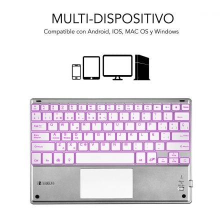 Teclado Compacto Inalámbrico por Bluetooth Subblim SMBT50/ Plata