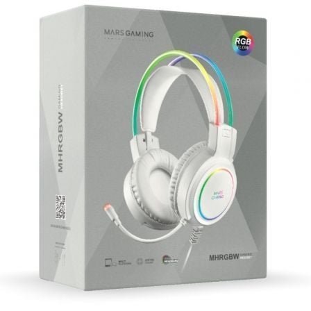 Auriculares Gaming con Micrófono Mars Gaming MHRGB/ Jack 3.5/ Blancos