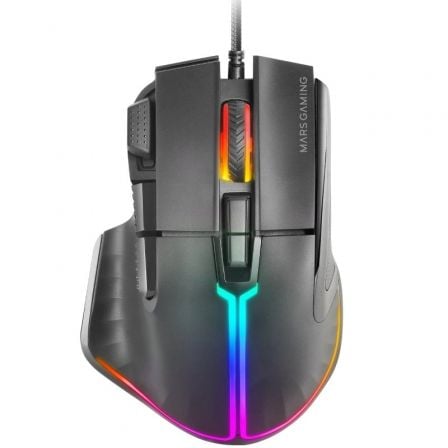 Ratón Gaming Mars Gaming MM-XT/ Hasta 12800DPI/ Negro